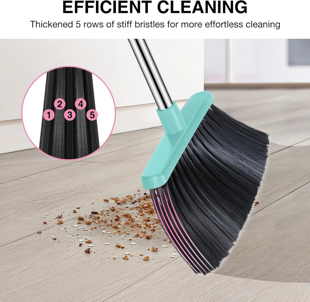 Broom dustpan set, adjustable handle broom dustpan combination