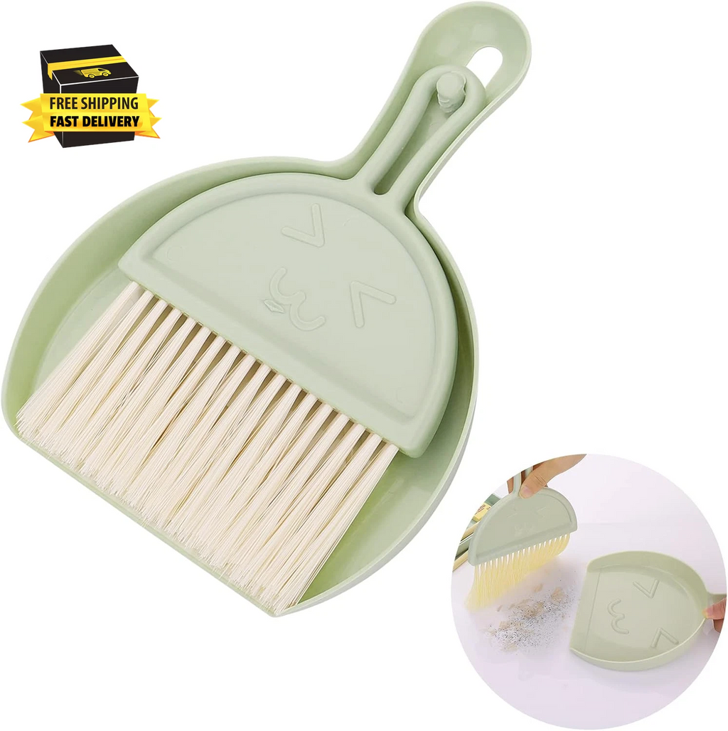 Small Dustpan and Brush Set, Mini Dust Pan with Broom Set Hand Dustpan Portable