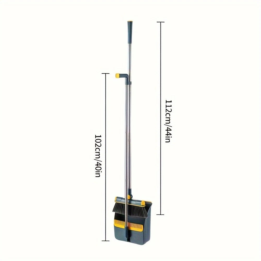 Broom Dustpan Set, Thickened Rotatable Foldable Stainless Steel Rod Strong