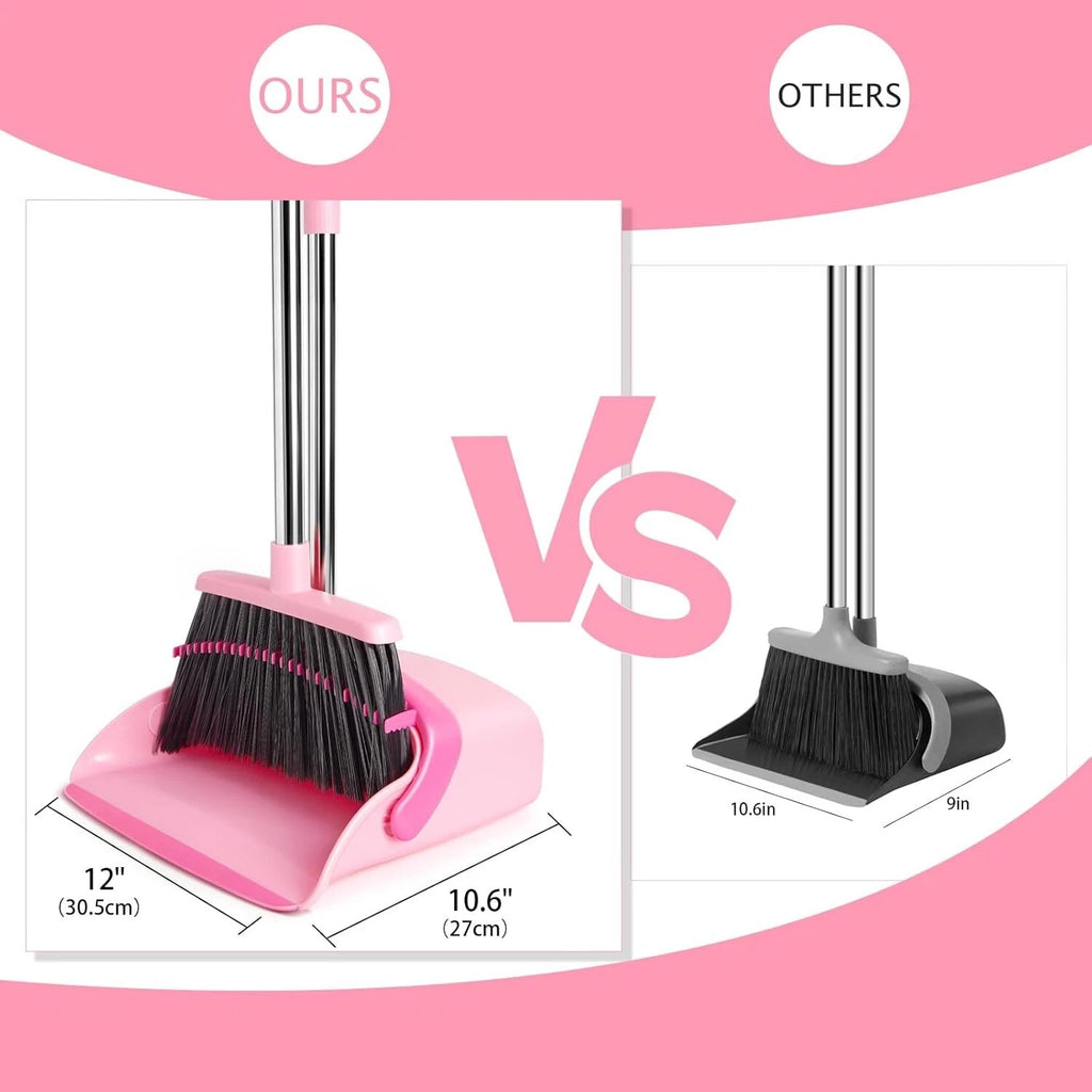 Lightweight Heavy-Duty Broom and Dustpan Set - Ideal for Kitchen and Office Use