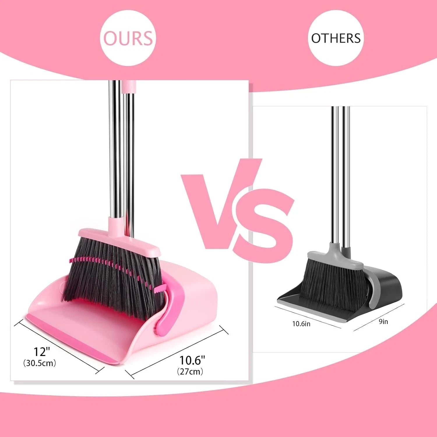 Lightweight Heavy-Duty Broom and Dustpan Set - Ideal for Kitchen and Office Use