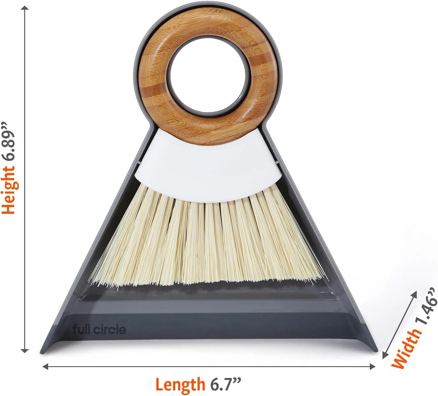 Full Circle Tiny Team Mini Compact Brush & Dustpan Set, Portable Handheld Broom