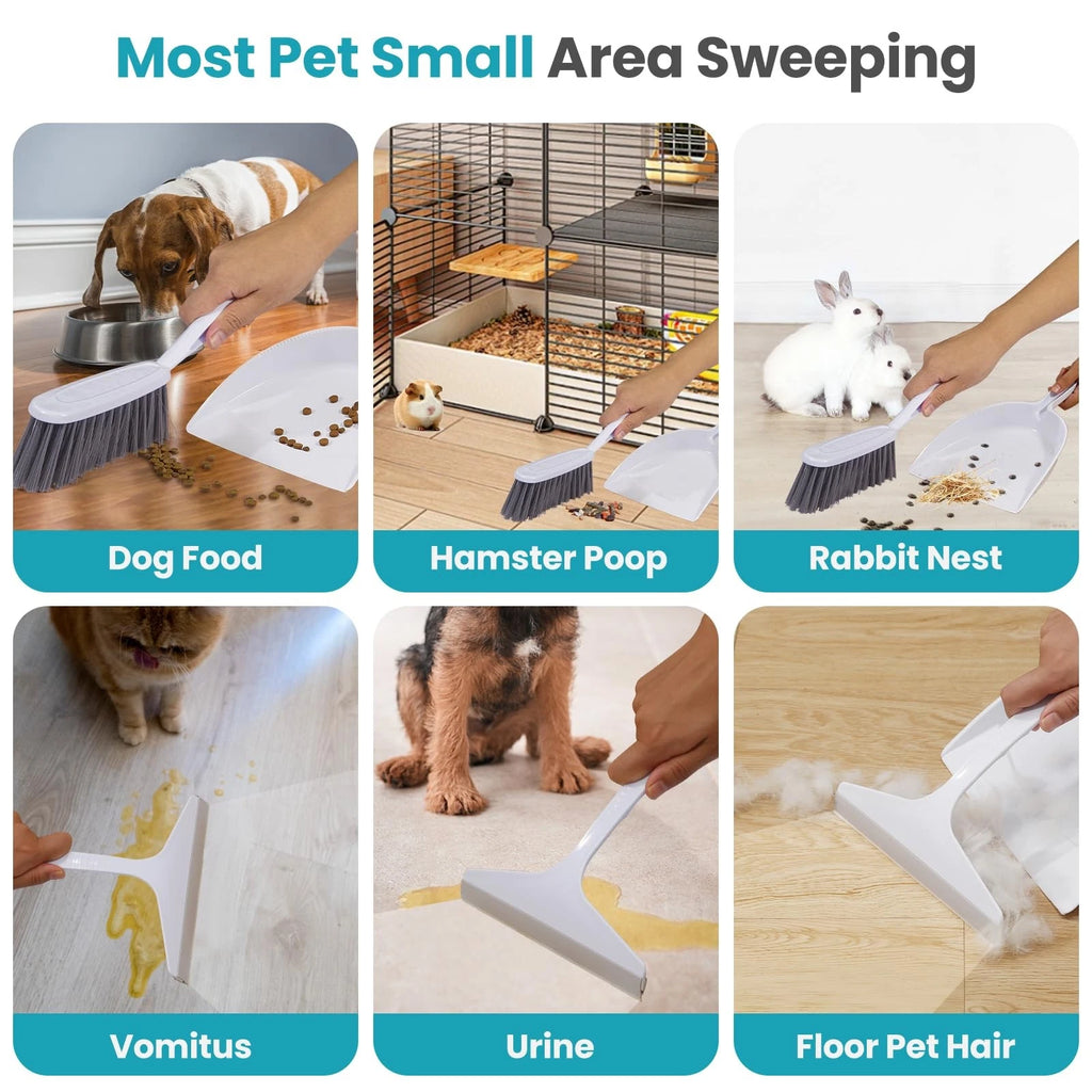 Dustpan and Brush Set for pet, Handheld Broom and Dustpan Set for Cleaning Ca...