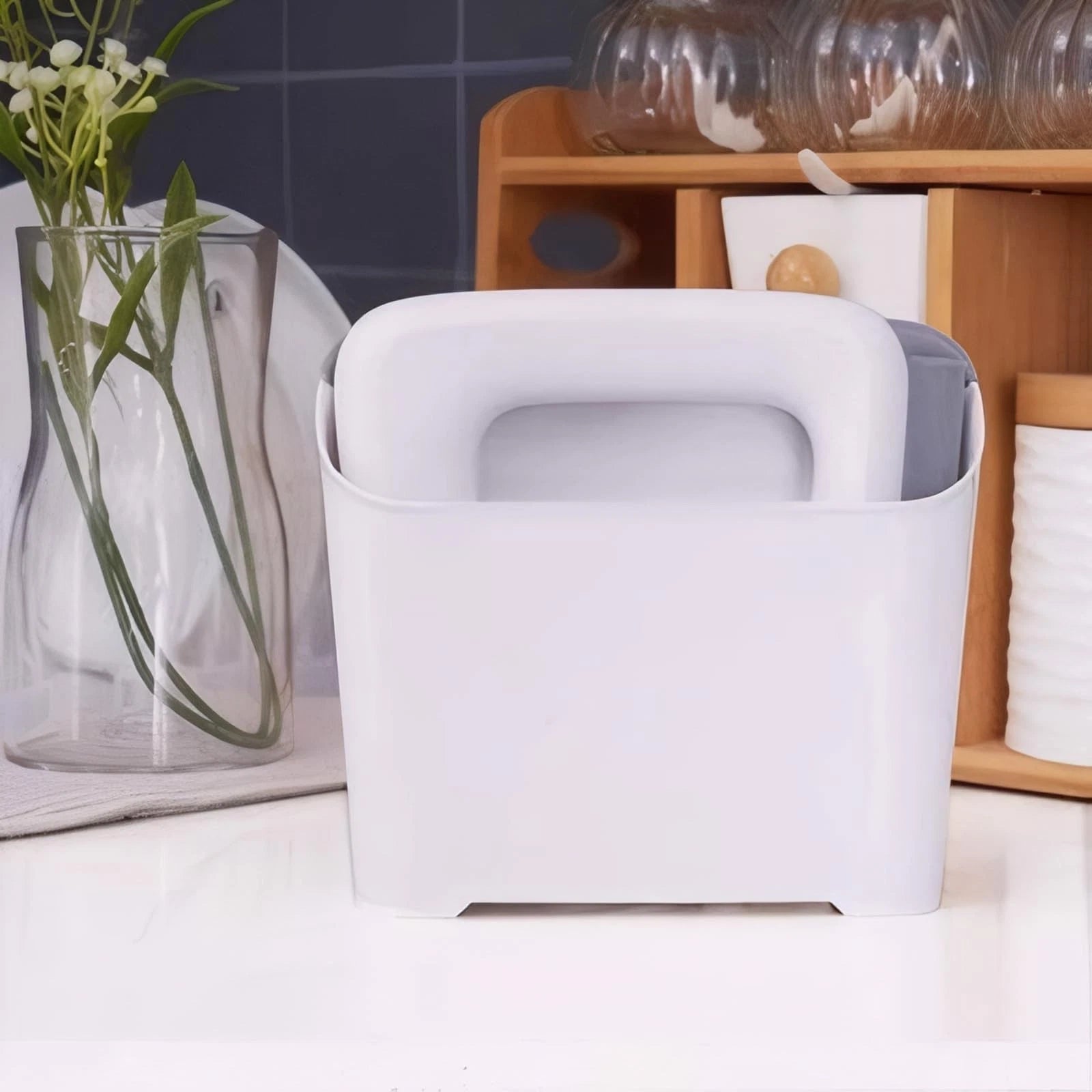 Compact Dustpan and Broom Set with Scrubber TPR Handle ABS Nylon Design Space...