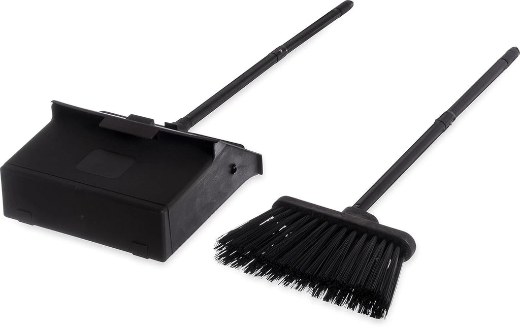 Compact Broom and Dustpan Set with Locking Feature - Ideal for Janitorial Use