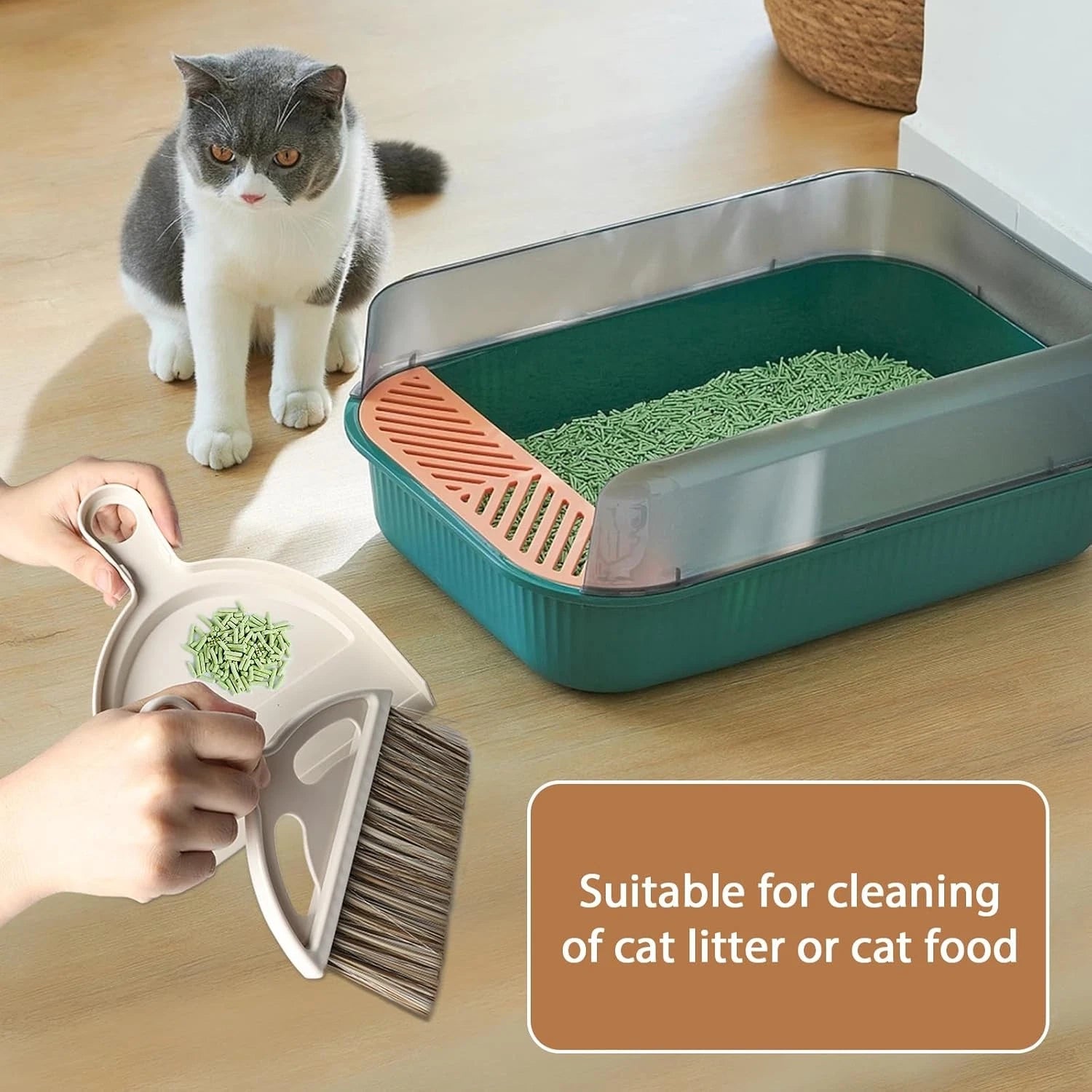 Mini Broom & Dustpan Brush Set Small Handheld for Kitchen Car Cat Litter