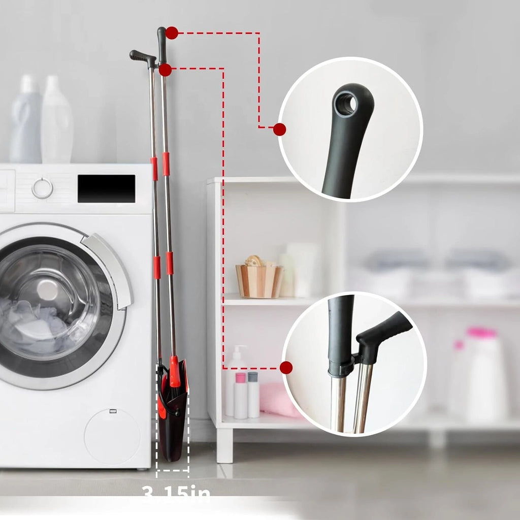 Broom with Dustpan Combo Set 54" Long Handle Adjustable