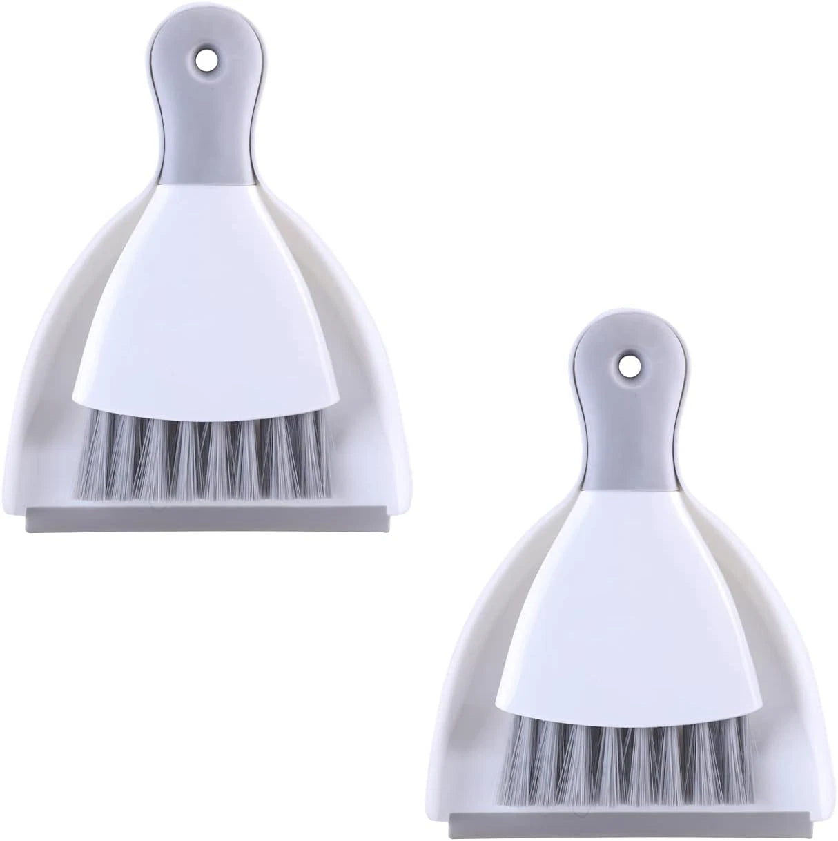 Small Dustpan and Brush Set, Whisk Broom and Dust Pans with Rubber Edge, Mini Ha