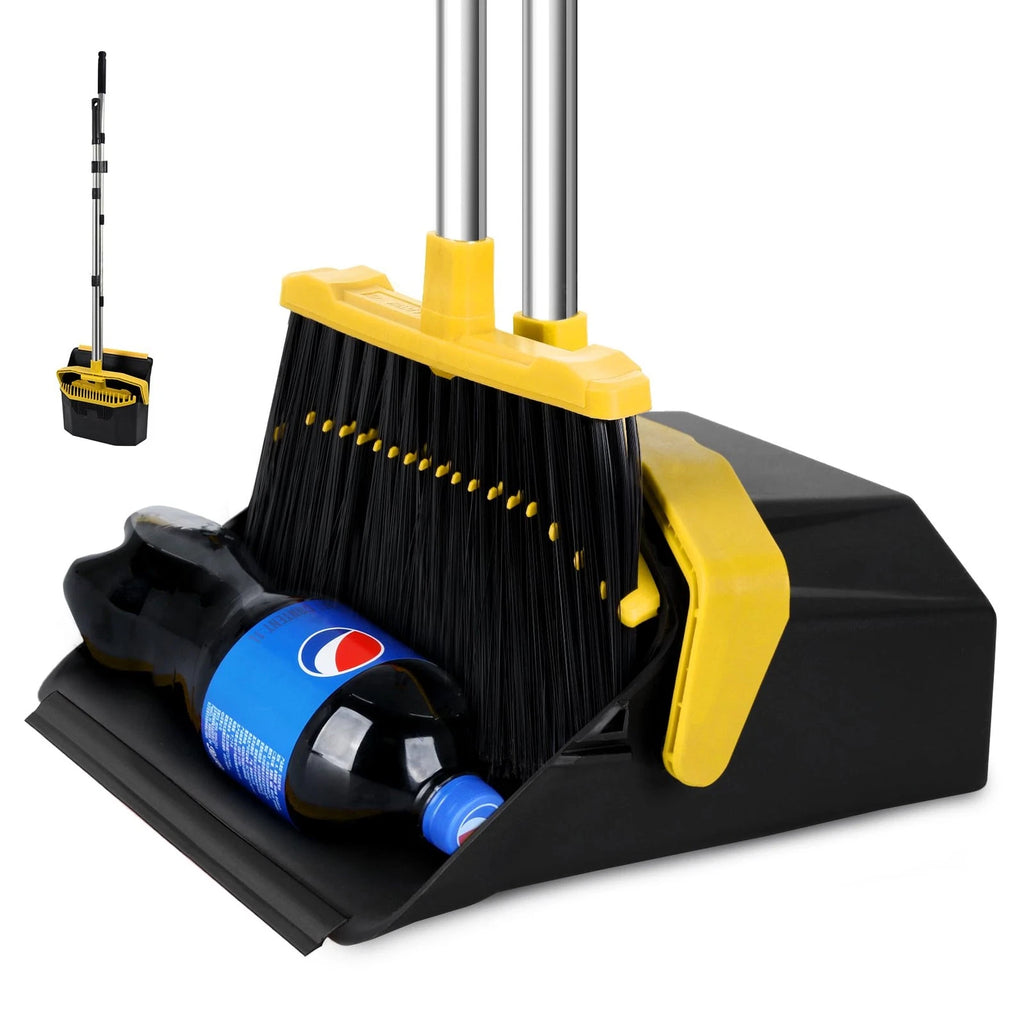 Broom with Dustpan Combo Set, Brooms and Dustpans Sets with 51'' Long Handle,...
