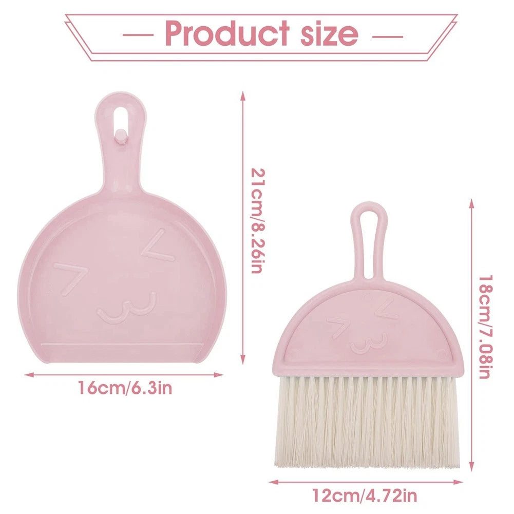 Dustpan and Brush Set, Small Broom and Dustpan Cleaning Set Portable Table7659