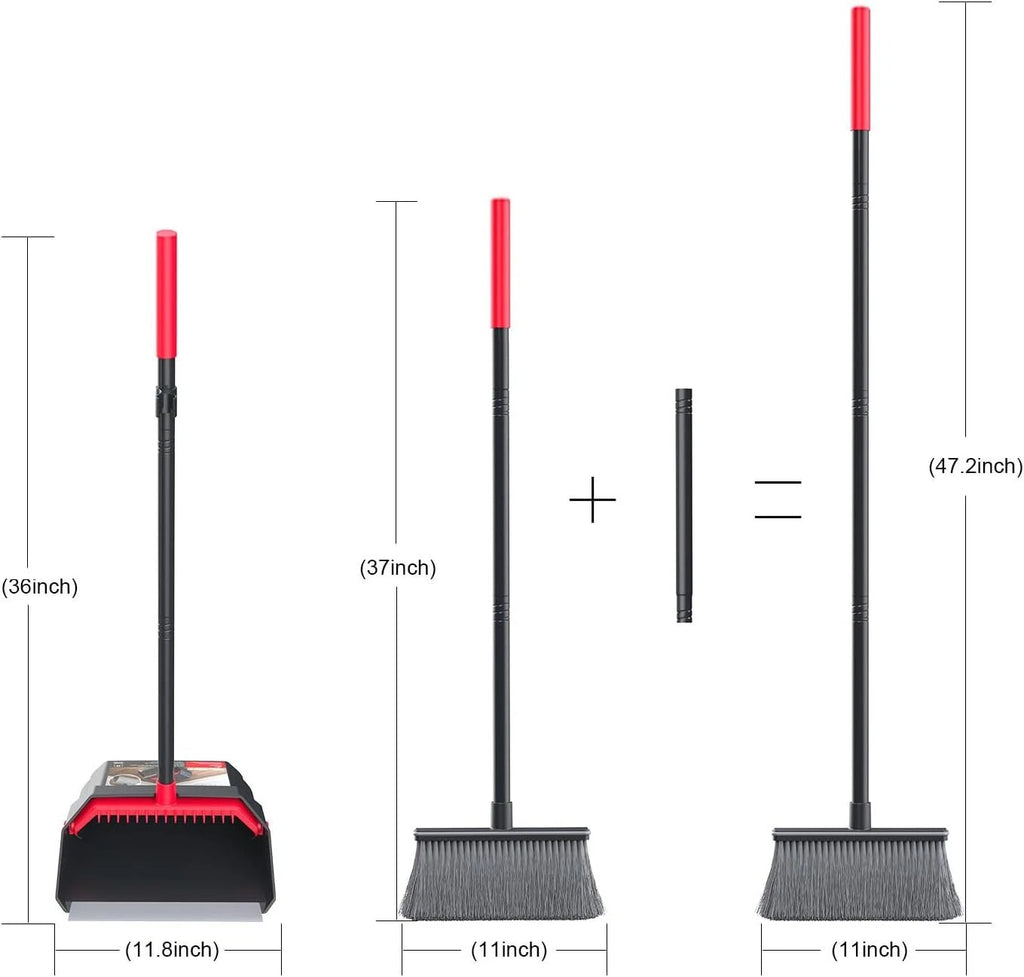 Dustpan with long handle, broom with dustpan, dustpan broom set