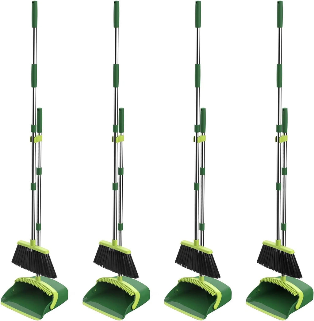 Broom dustpan set, adjustable handle broom dustpan combination