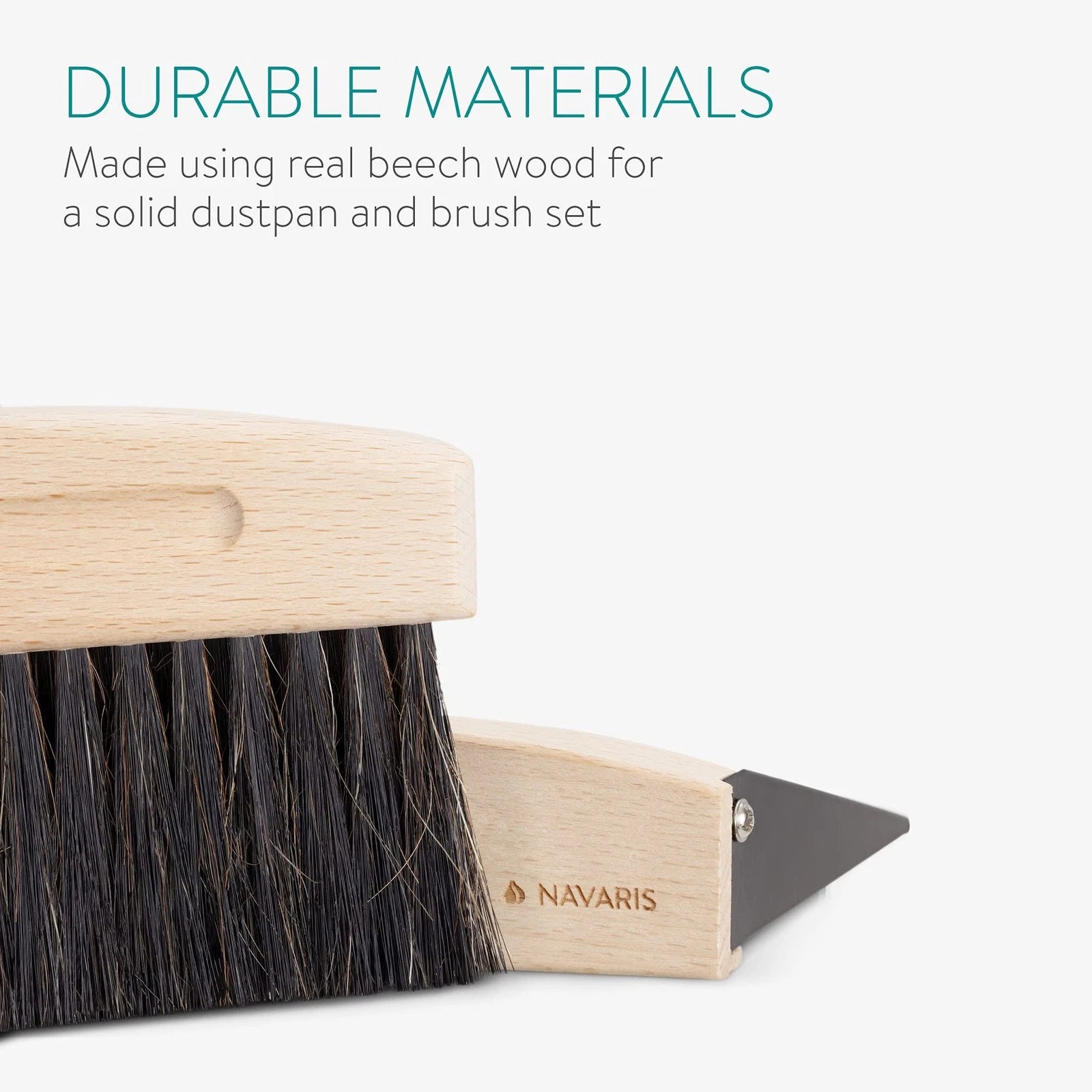 Small Dustpan and Brush Set - Wooden Mini for Sweeping Table Tabletop Compact