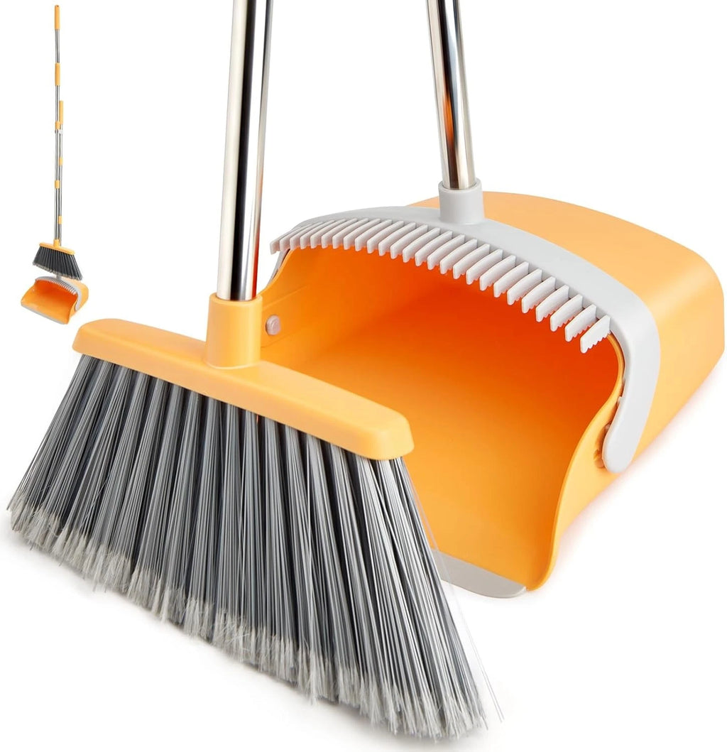 Broom and Dustpan Set, Dustpans with Broom Combo for Home, Heavy Dust Dustpan