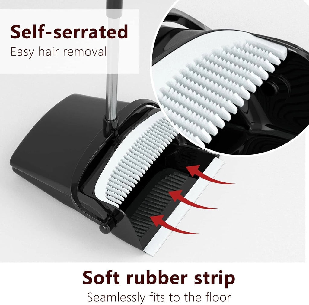 Broom with Dustpan Combo Set 54" Long Handle Angle Broom