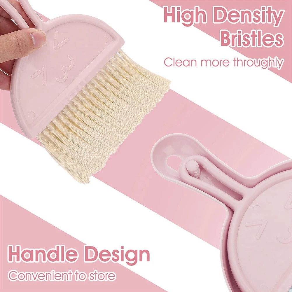 Dustpan and Brush Set, Small Broom and Dustpan Cleaning Set Portable Table7659