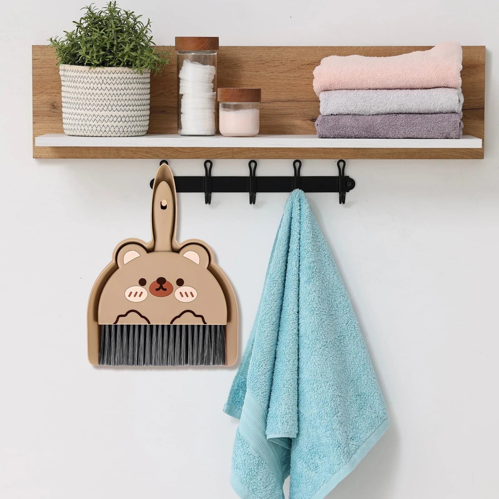 Portable Hand Broom and Dustpan Set Cute Mini and with Durable Brush Lightweight