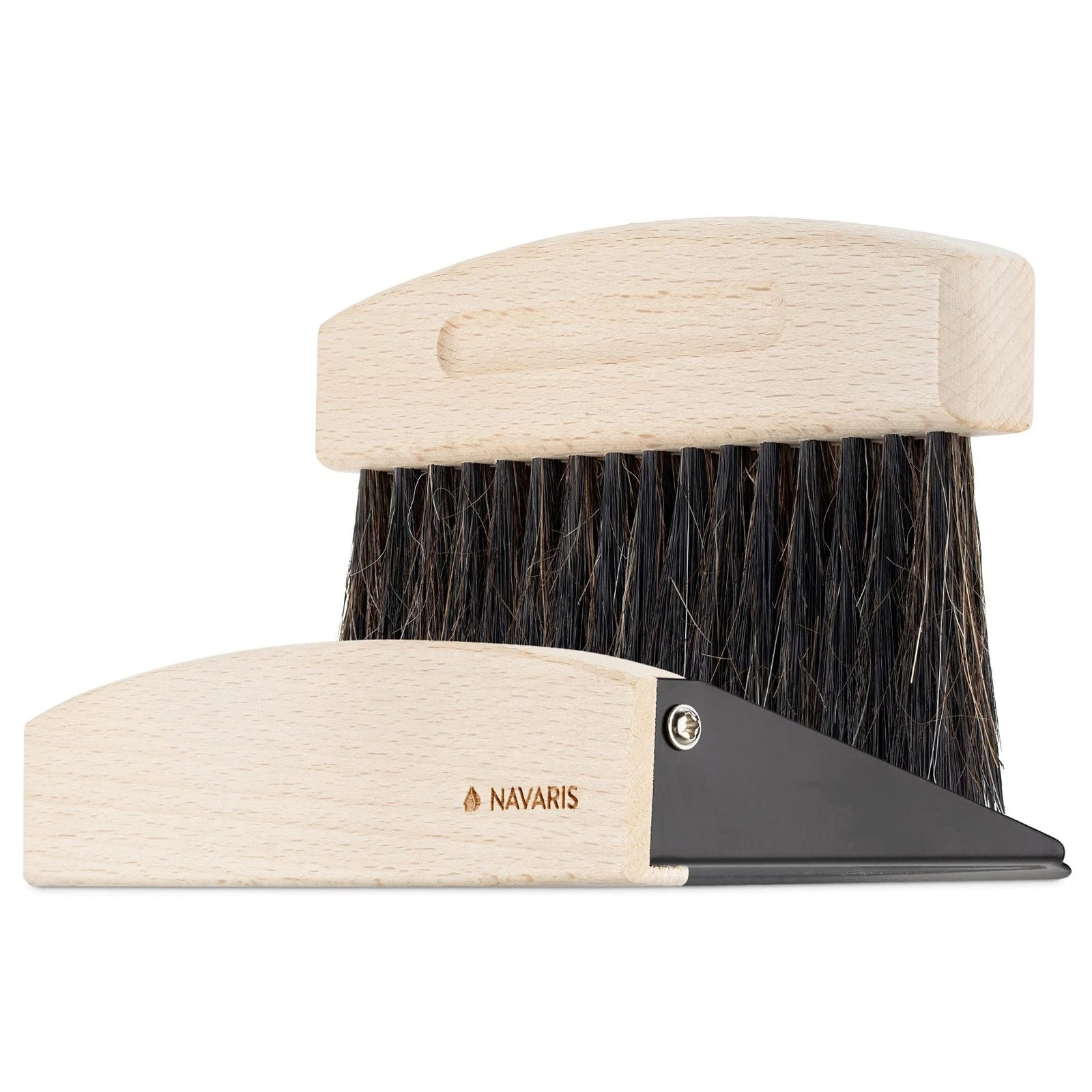 Small Dustpan and Brush Set - Wooden Mini for Sweeping Table Tabletop Compact