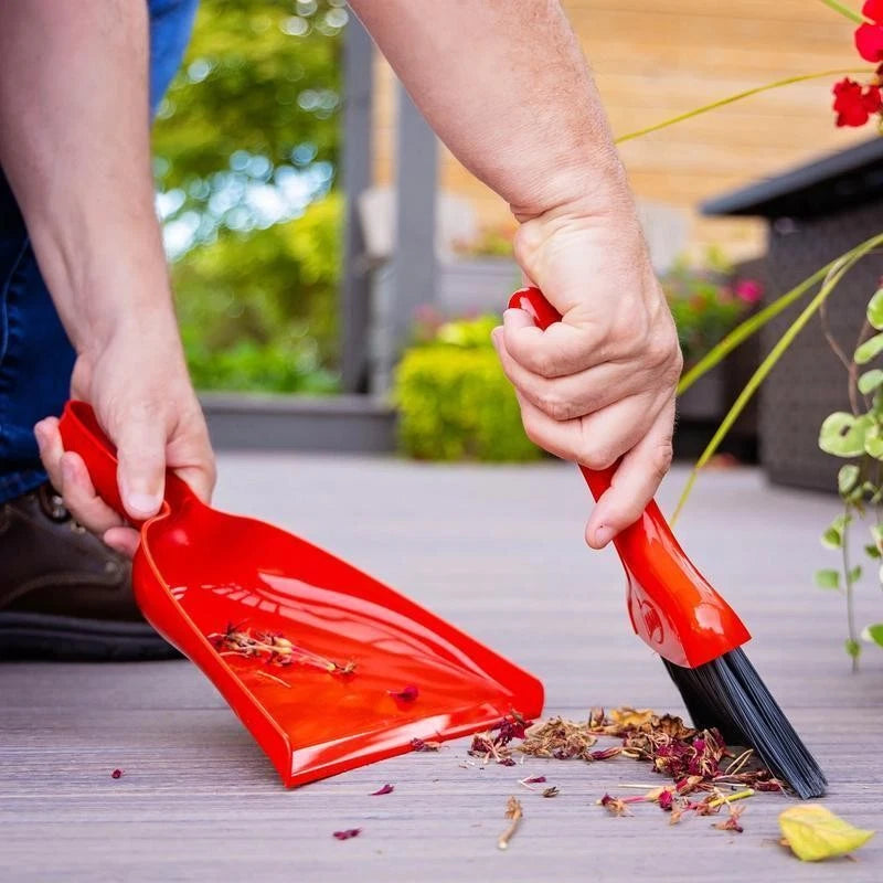 Heavy Duty Broom & Dustpan Set Quick Clean Ups Multi Surface Use Kitchen Garages