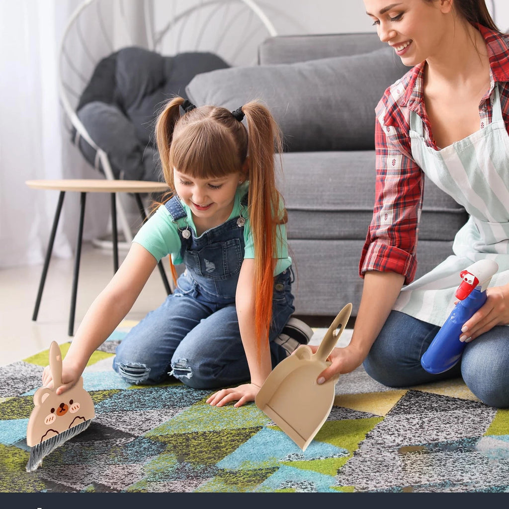 Portable Hand Broom and Dustpan Set Cute Mini and with Durable Brush Lightweight