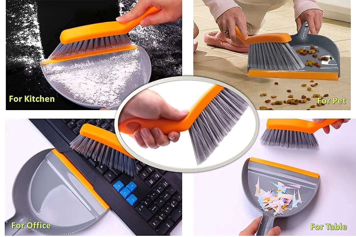 Mini Broom and Dustpan Set - Small and for Home Camping Whisk Brooms Small(Gray