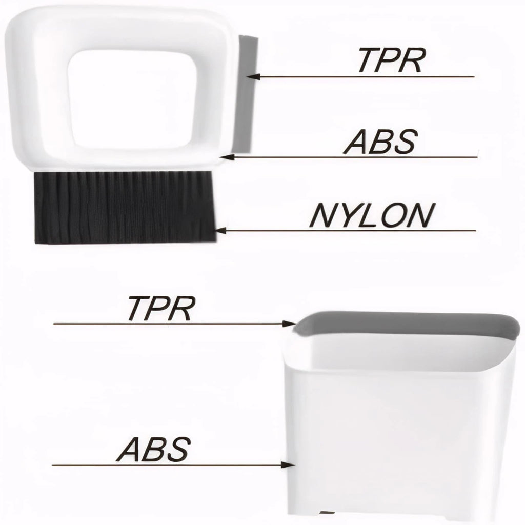 Compact Dustpan and Broom Set with Scrubber TPR Handle ABS Nylon Design Space...