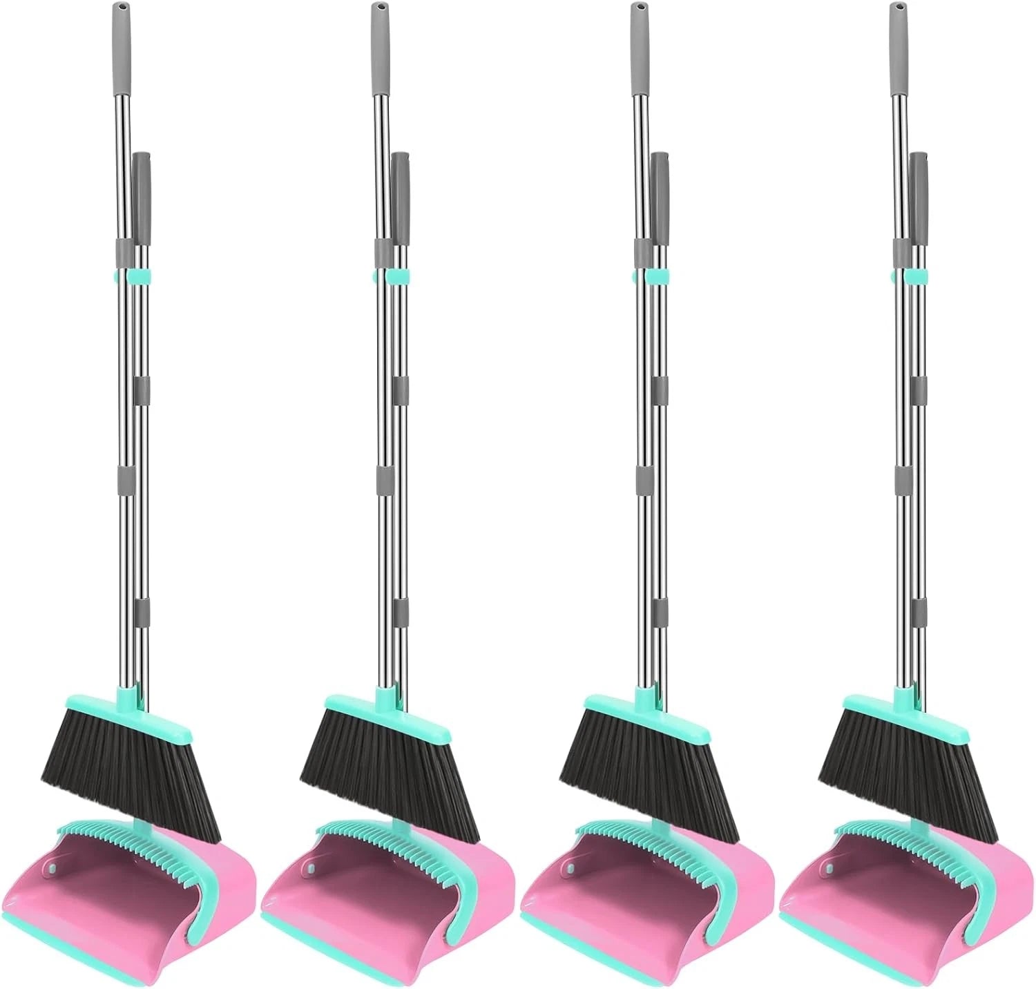 Broom dustpan set, adjustable handle broom dustpan combination