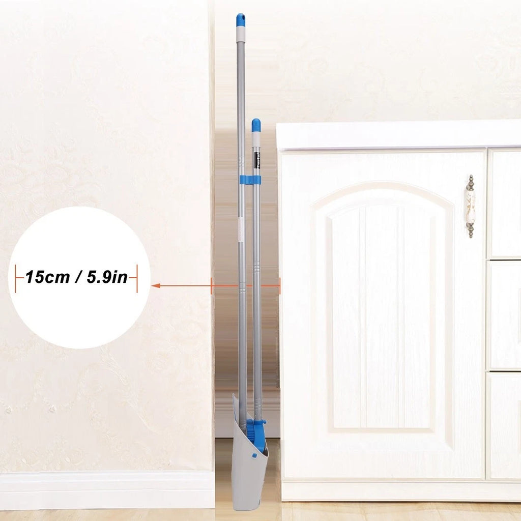Long Handle Broom and Dustpan Set Upright Combo for Home Kitchen Office Lobby