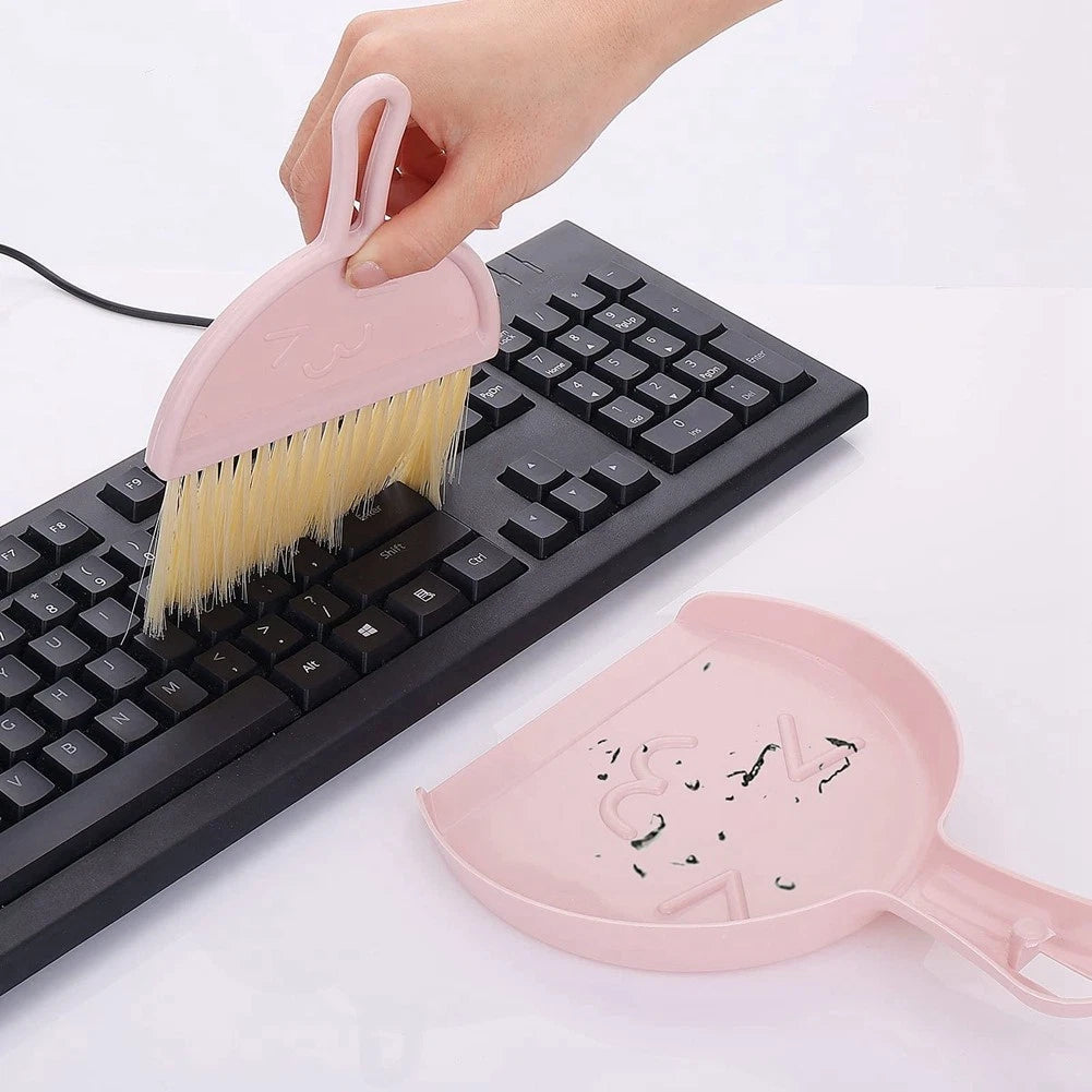 Dustpan and Brush Set, Small Broom and Dustpan Cleaning Set Portable Table7659