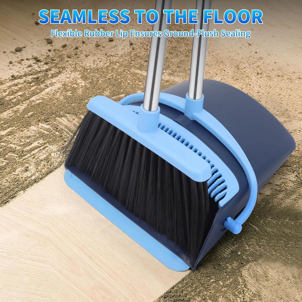 The family broom and dustpan set  Standing long-handled angular broom
