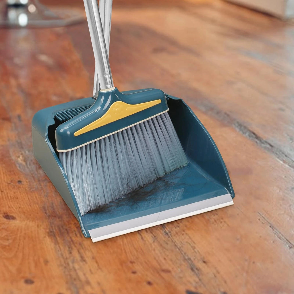 Broom with Dustpan Combo Set Long Handle and Sturdy Wide for Home Office Kitchen