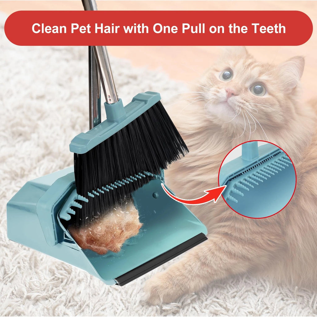 Upgrade Broom and Dustpan Set, Broom with Dustpan Combo Sets, Large Brooms an...