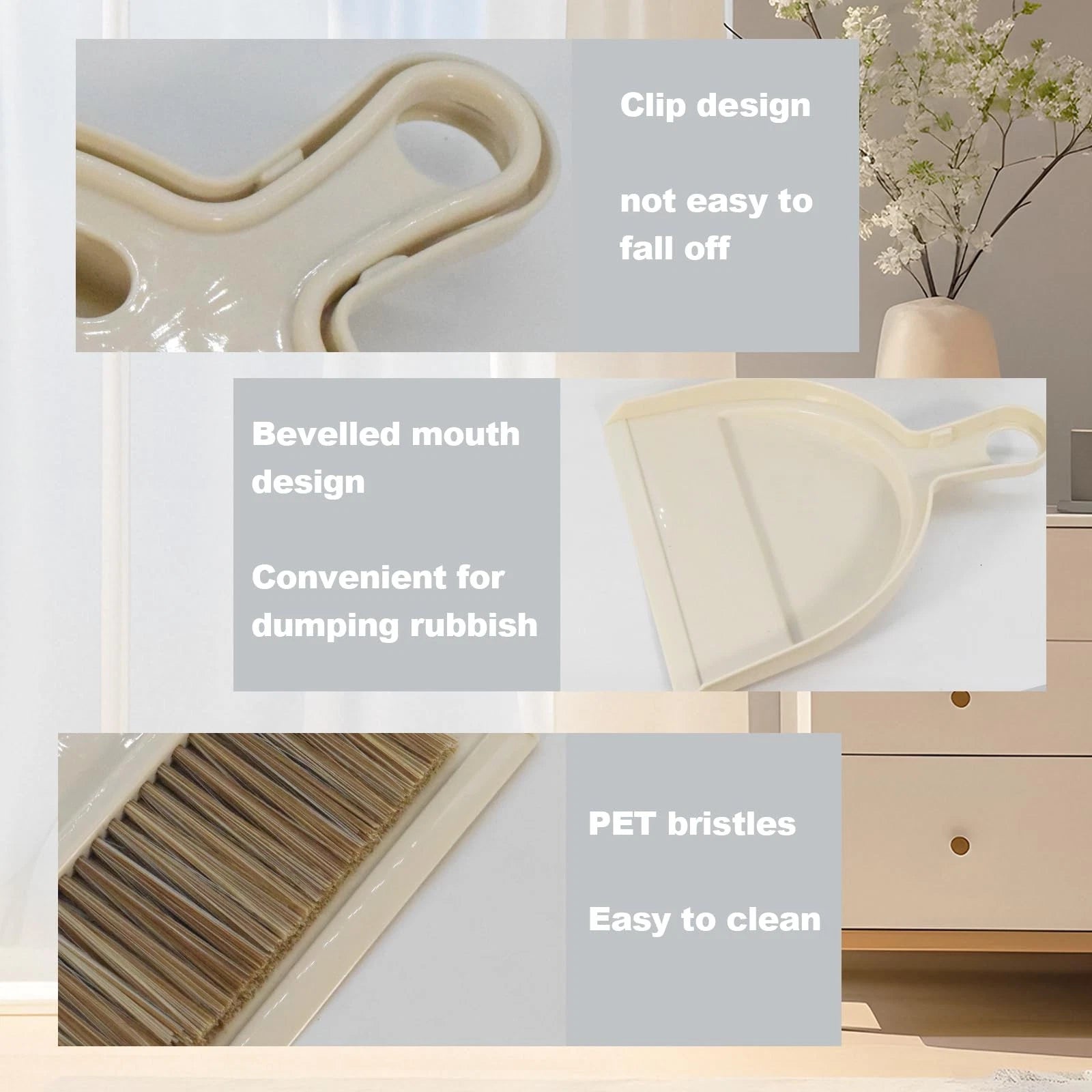 Mini Broom and Dustpan Set Hand with Portable Housekeeping Cleaning Tools