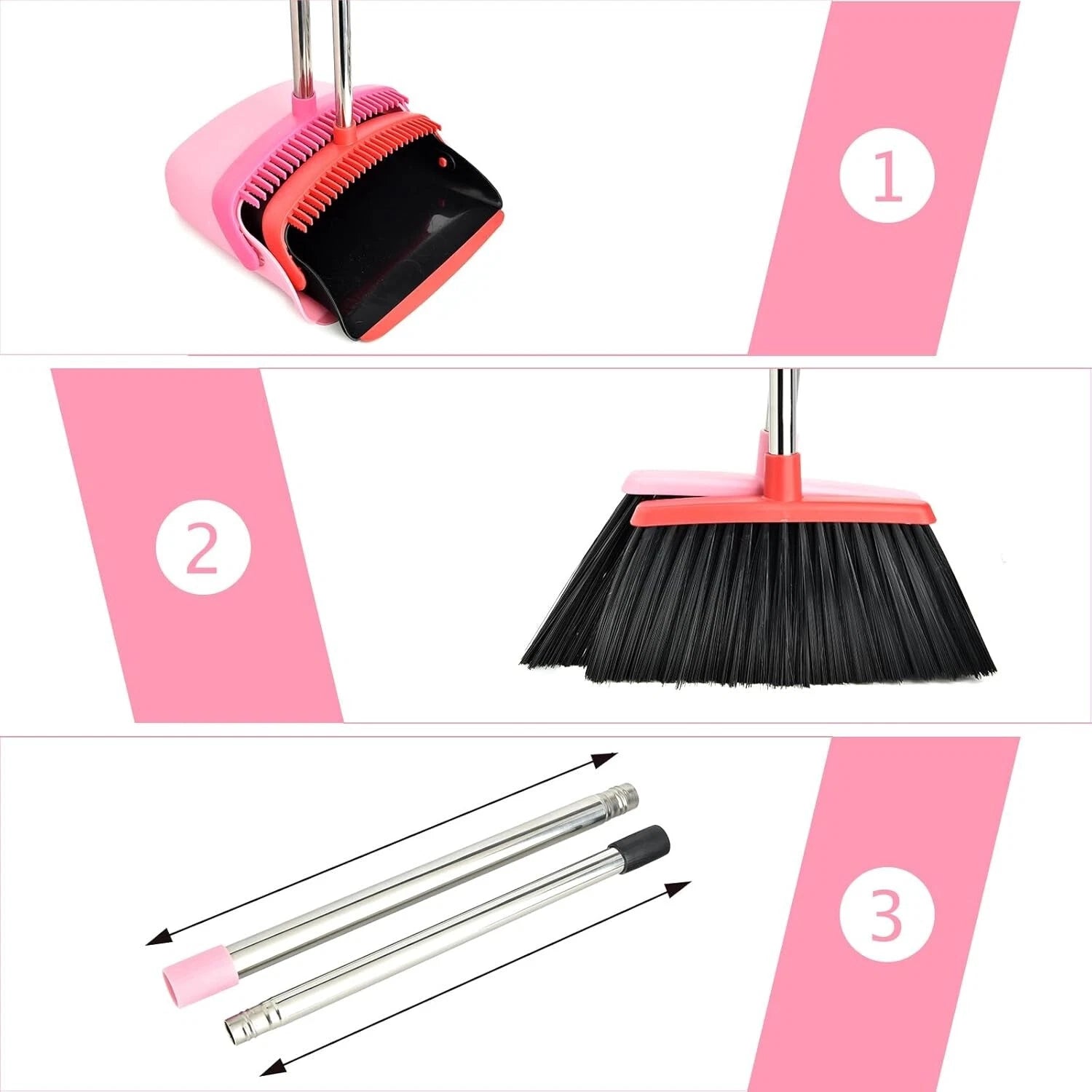 Lightweight Heavy-Duty Broom and Dustpan Set - Ideal for Kitchen and Office Use