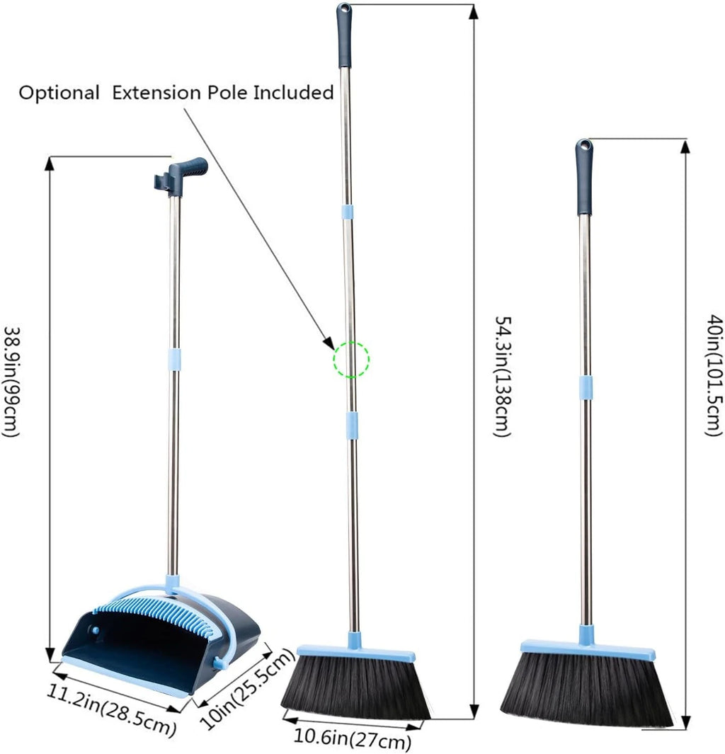 The family broom and dustpan set  Standing long-handled angular broom