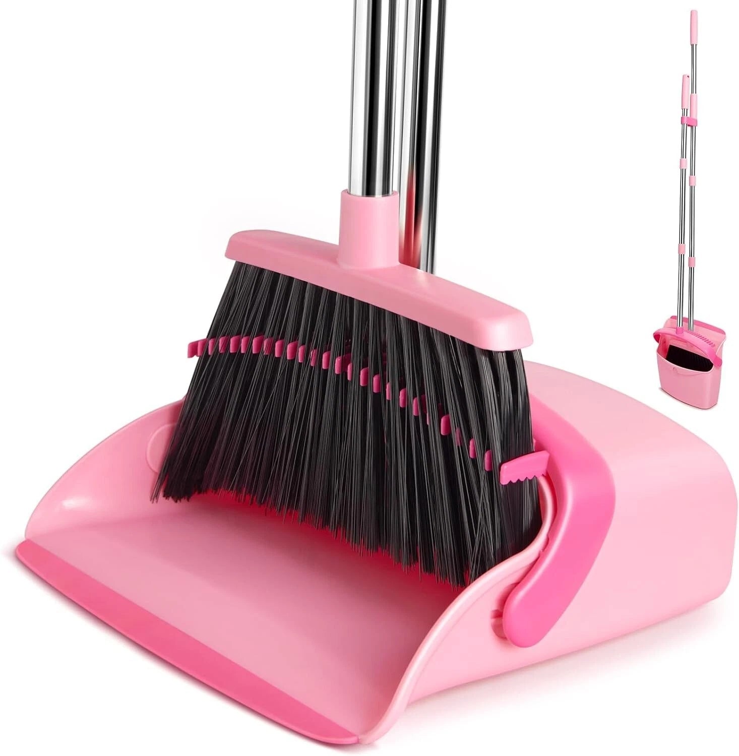 Lightweight Heavy-Duty Broom and Dustpan Set - Ideal for Kitchen and Office Use