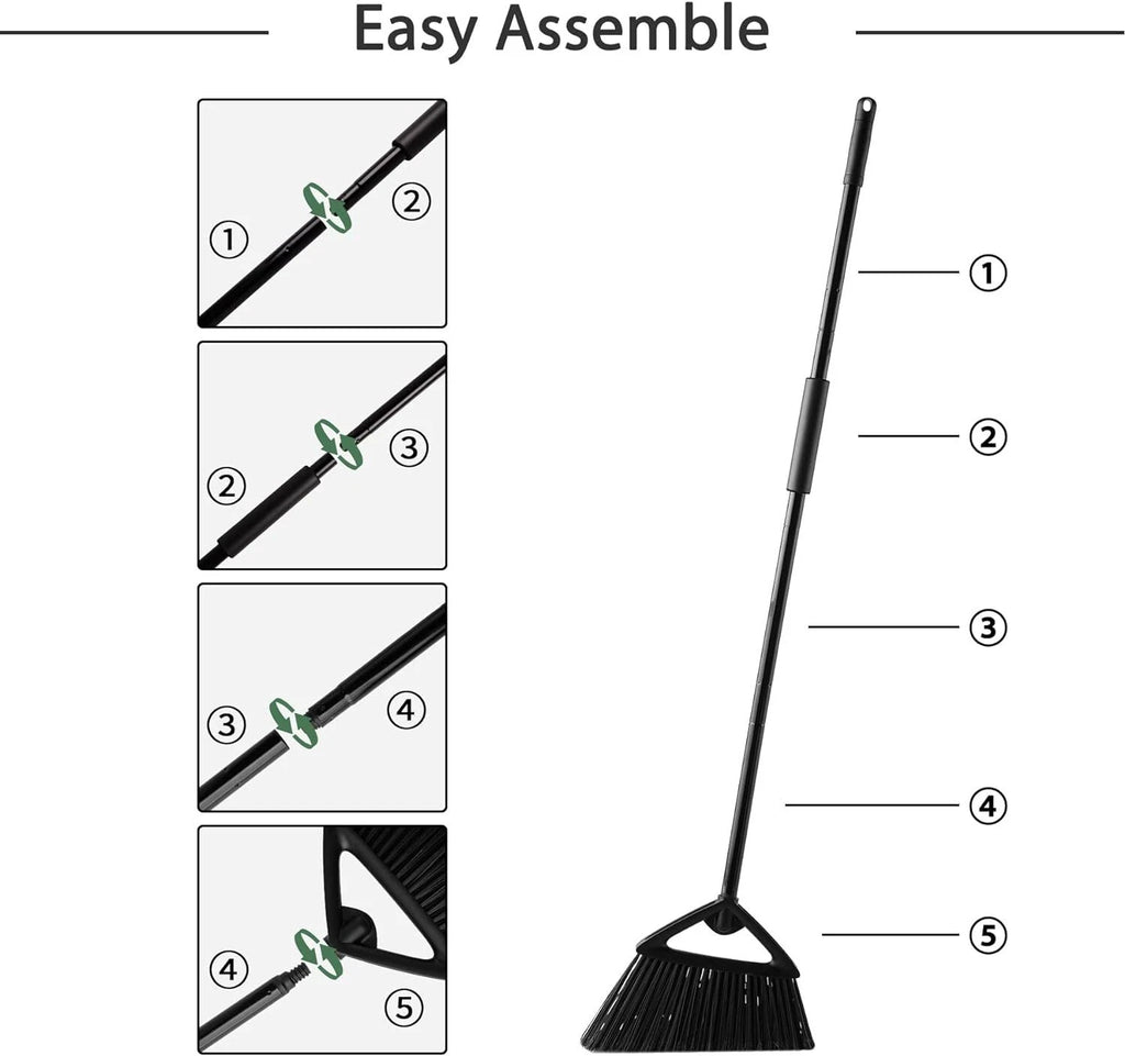 Commercial Angle Broom and Dustpan Combo, with Long Handle, Lobby Dust Pan Sweep