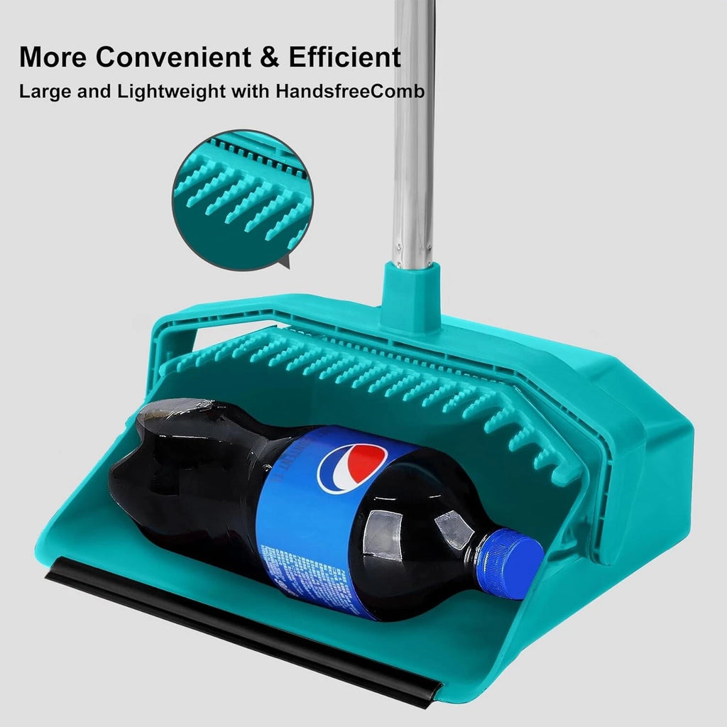 PINK Broom with Dustpan Combo Set, Broom & Dustpan Set with 51'' Long Handle