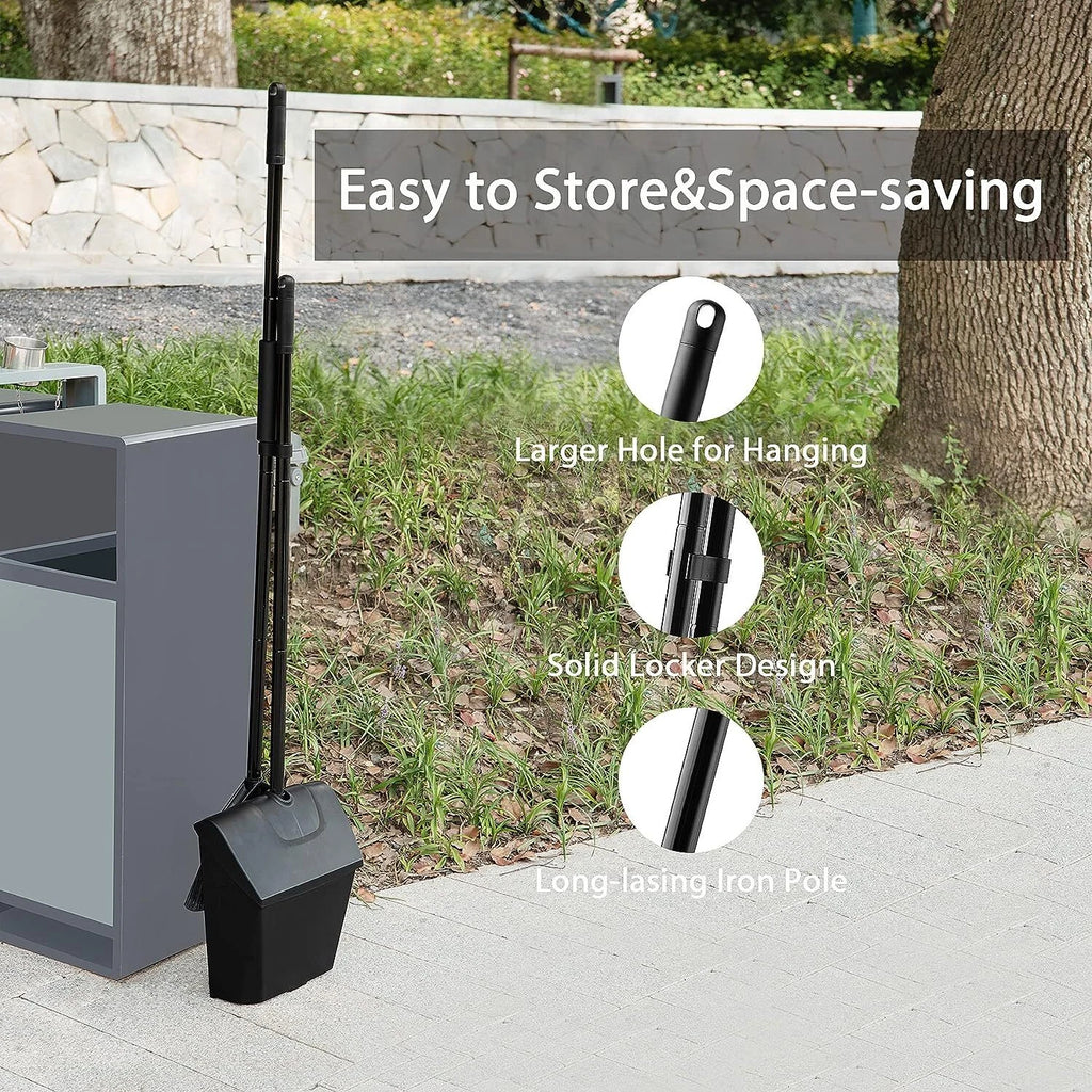 Commercial Angle Broom and Dustpan Combo, with Long Handle, Lobby Dust Pan Sweep