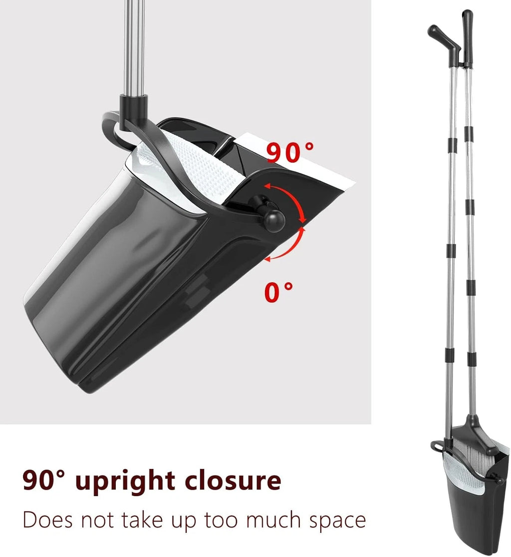 Broom with Dustpan Combo Set 54" Long Handle Angle Broom