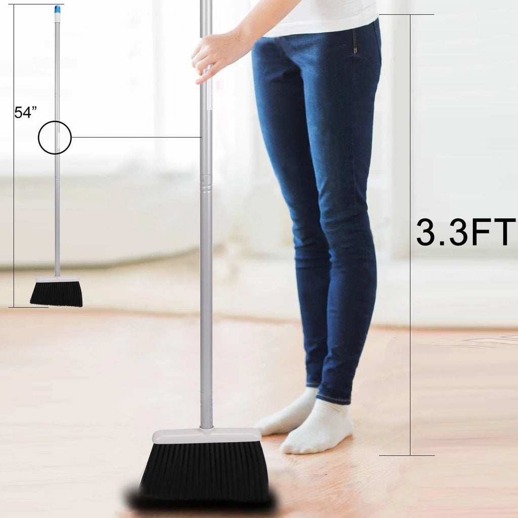 Long Handle Broom and Dustpan Set,Upright Dust Pan Combo for Home