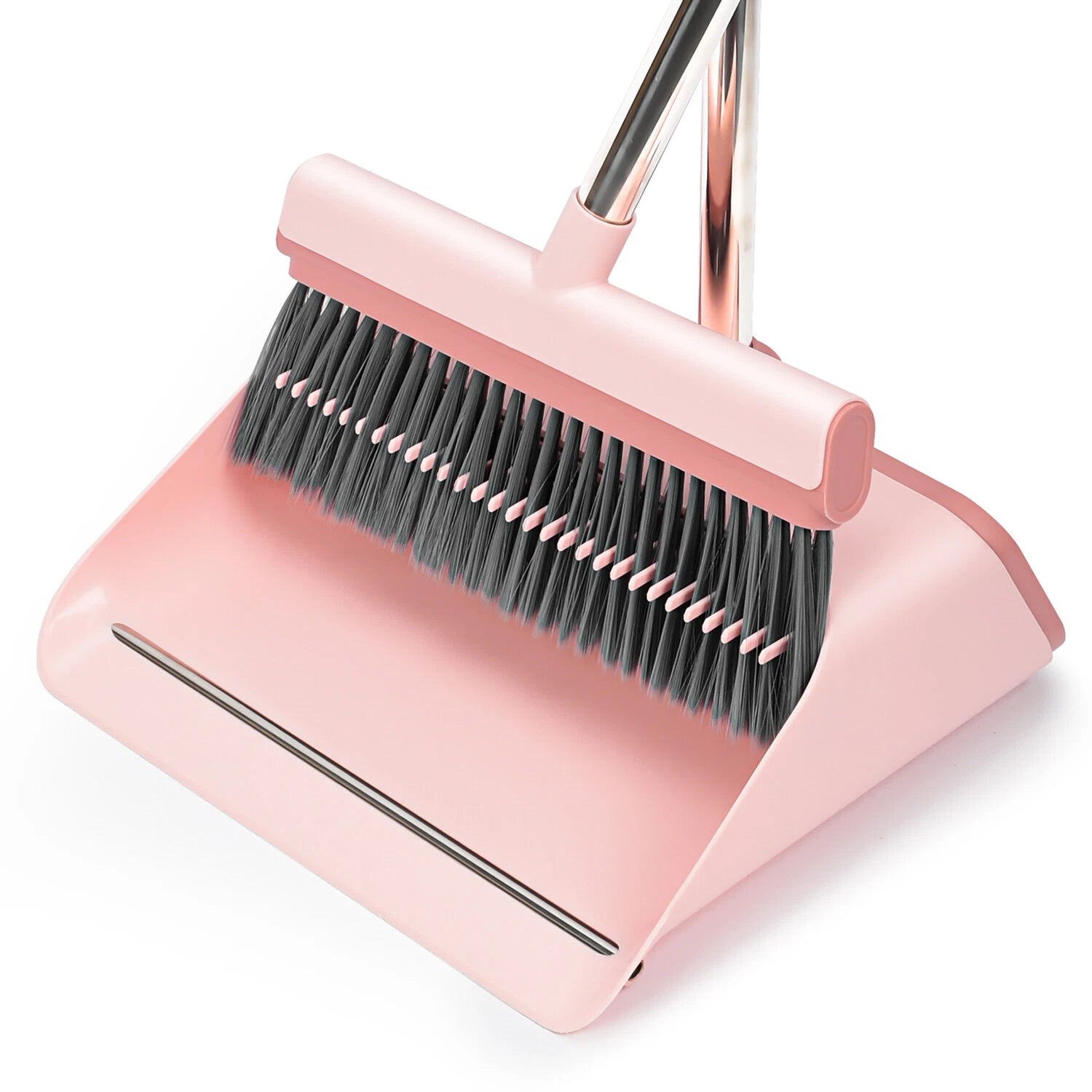 Broom and Dustpan Set with Dustpan Teeth Self Cleaning