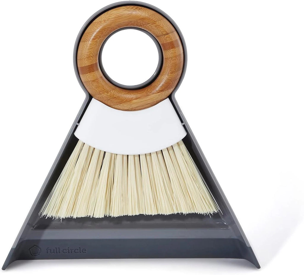 Full Circle Tiny Team Mini Compact Brush & Dustpan Set, Portable Handheld Broom