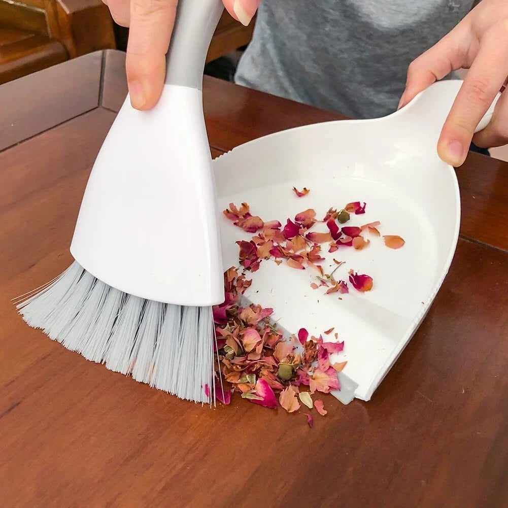 Mini Dustpan and Brush Set Small Hand Broom and Dust Pan for Desk Table Kitchen