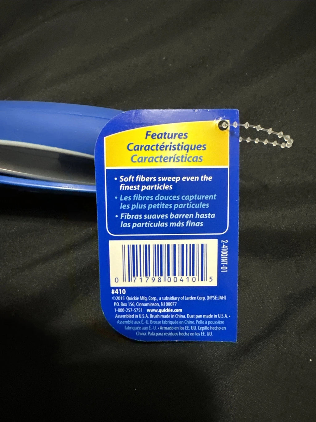 Quickie Clip-On Dust Pan & Brush Set, Dust Catching Rubber Lip For Easy Cleaning