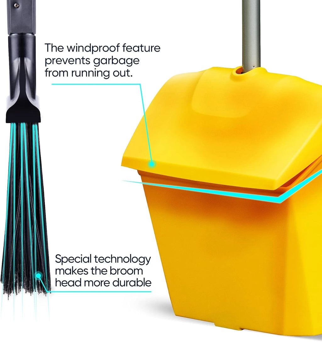 Commercial Broom and Dustpan Set with Windproof Cover Commercial Outdoor Indoor