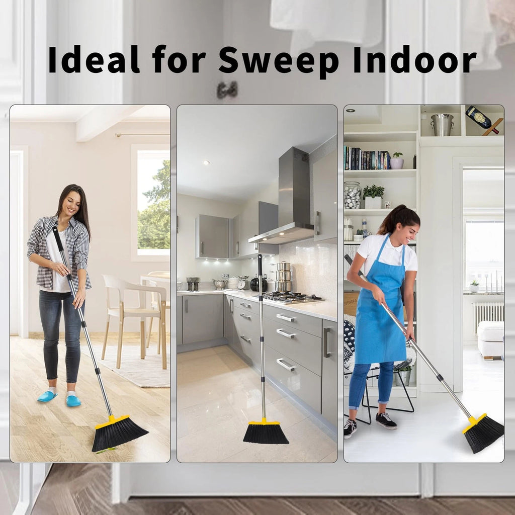 Broom with Dustpan Combo Set, Brooms and Dustpans Sets with 51'' Long Handle,...