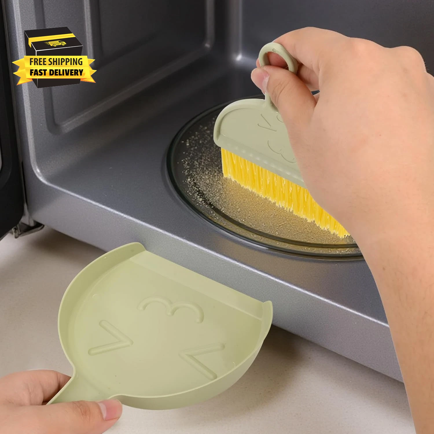 Small Broom and Dustpan Set,Mini Compact Portable, for Home, Sofas, Kitchen Coun