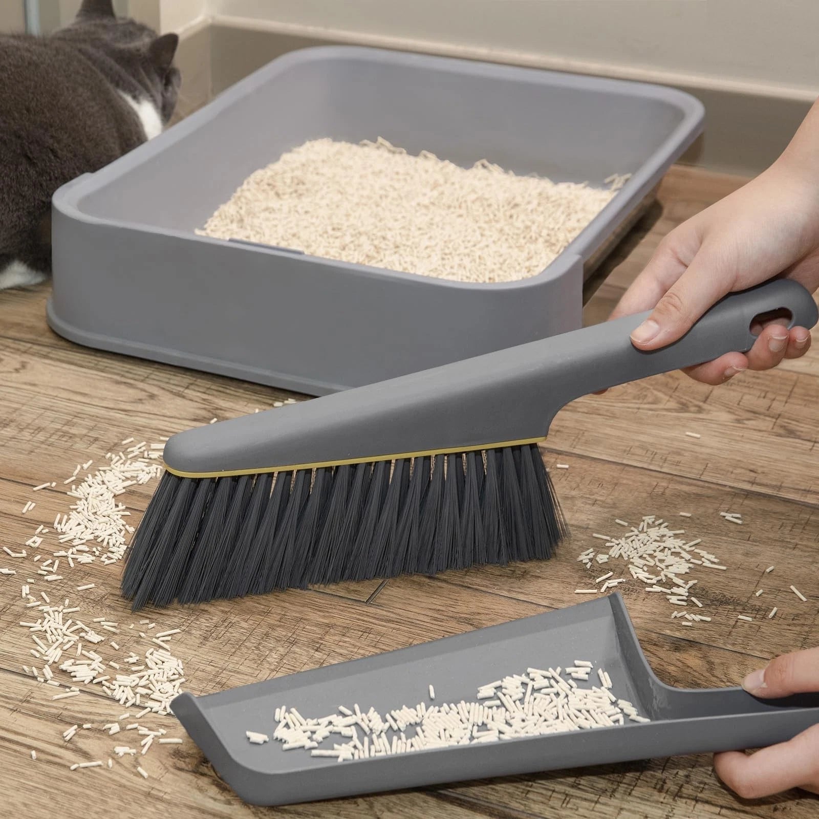Lumkew Small Broom and Dustpan Set, Hand Mini Dust-Pan and Brush, Handheld Po...