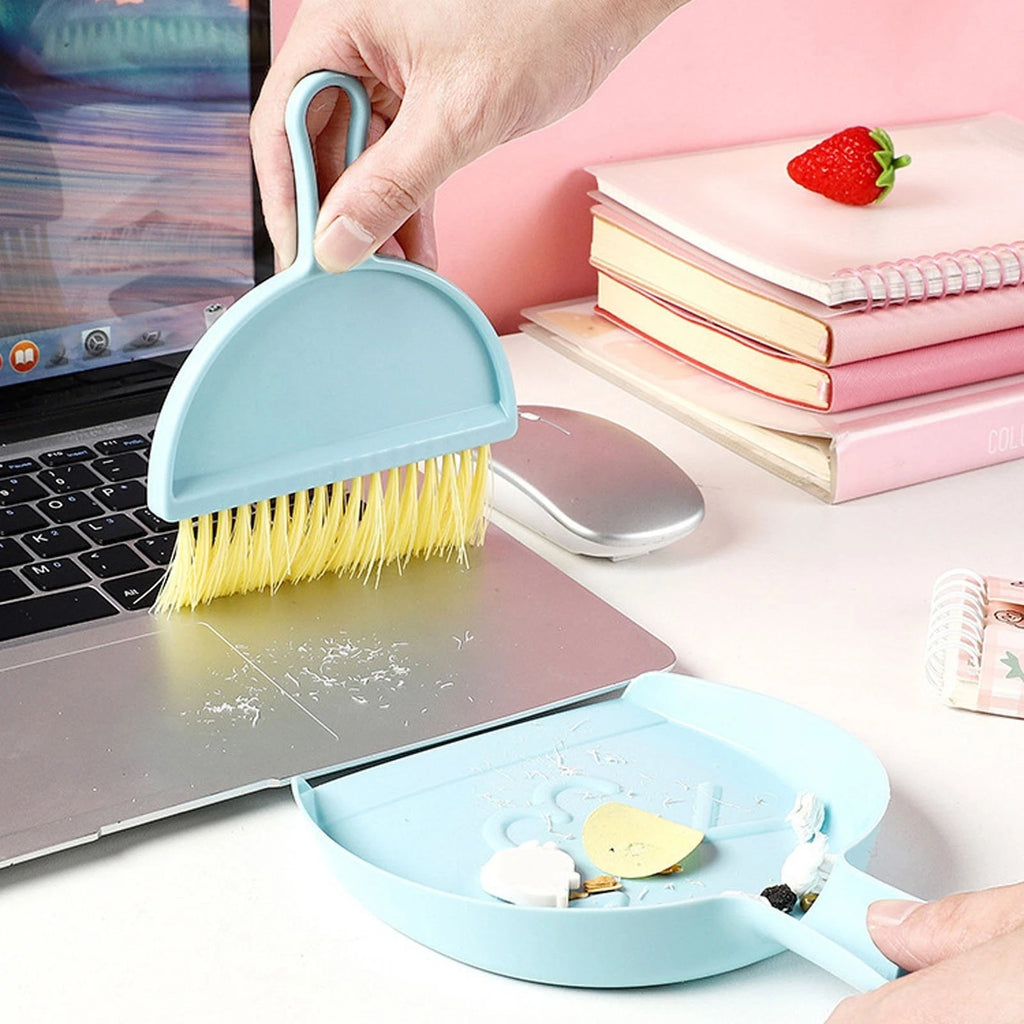 Mini Dustpan Brush Set Compact Multifunctional Table Cleaner Small Broom Dust